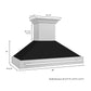 ZLINE 48 In. DuraSnow® Stainless Steel Range Hood with Black Matte Shell, 8654SNX-BLM-48