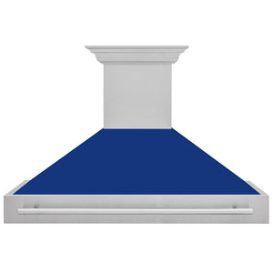 ZLINE 48 In. DuraSnow® Stainless Steel Range Hood with Blue Gloss Shell, 8654SNX-BG-48