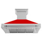 ZLINE 48 In. DuraSnow® Stainless Steel Range Hood with Red Matte Shell, 8654SNX-RM48