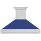 ZLINE 48 In. Stainless Steel Range Hood with Blue Matte Shell and Stainless Steel Handle, 8654STX-BM-48
