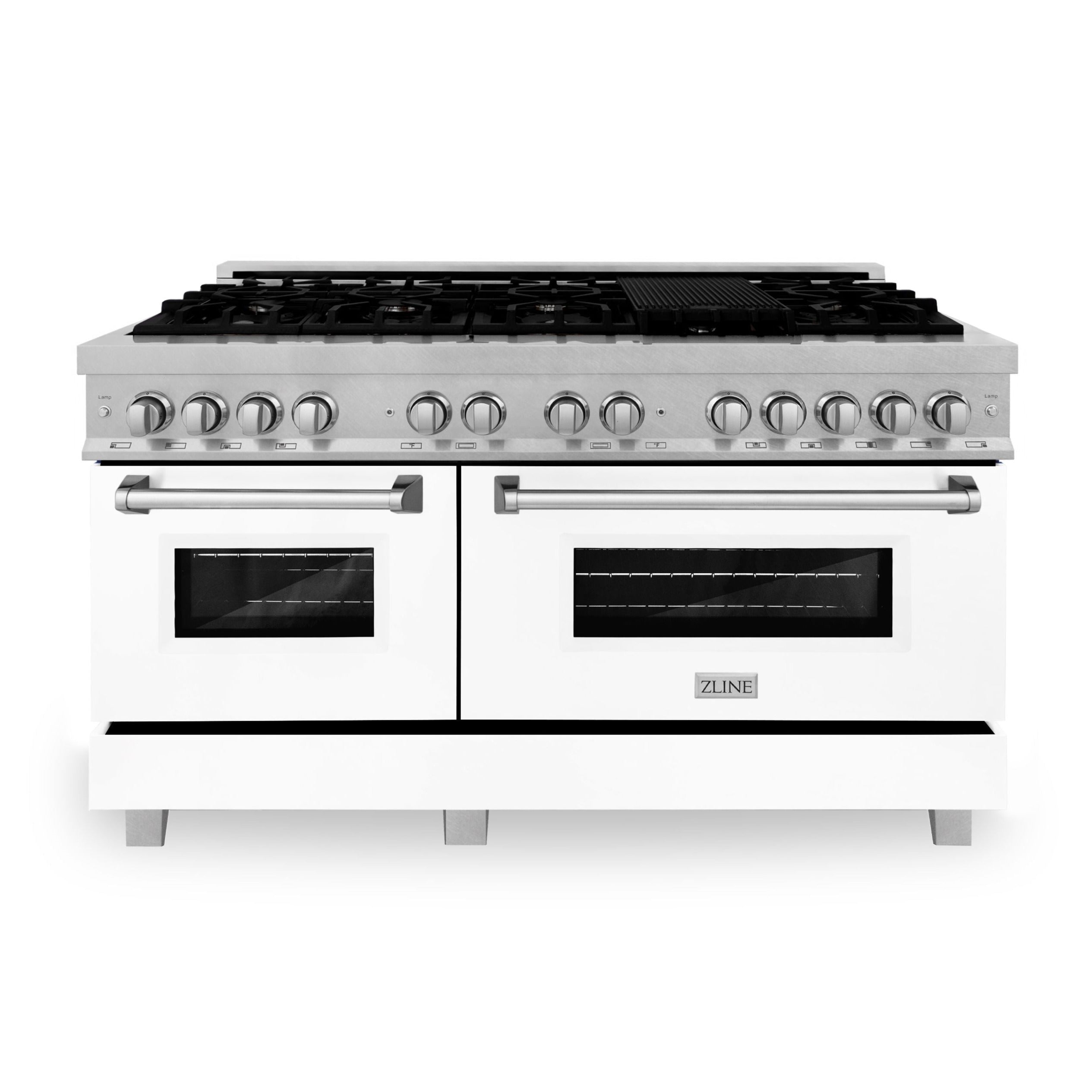 ZLINE 60 In. Professional Dual Fuel Range in DuraSnow®Stainless Steel