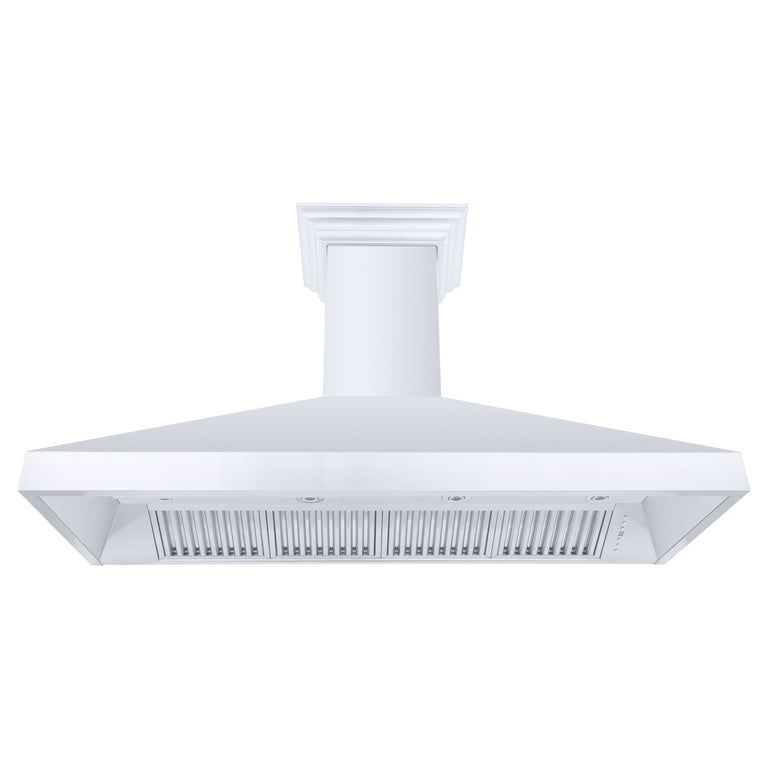 ZLINE 60 in. Professional Convertible Vent Wall Mount Range Hood in Stainless Steel with Crown Molding, 597CRN-60