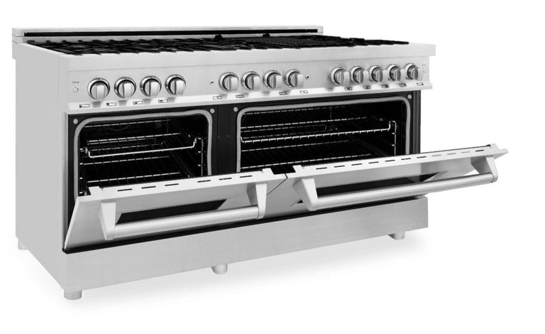 ZLINE Appliance Package - 60 In. Dual Fuel Range, Microwave Oven, Range Hood in Stainless Steel, 3KP-RARHMWO-60