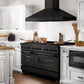 ZLINE 60 in. Professional Gas Burner and 7.6 cu. ft. Electric Oven in Black Stainless Steel with Brass Burners, RAB-60