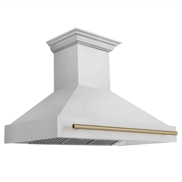 ZLINE Autograph Package - 48 In. Gas Range, Range Hood and Dishwasher with Champagne Bronze Accents, 3AKPR-RGSRHDWM48-CB
