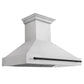 ZLINE Autograph 48 Inch DuraSnow® Stainless Steel Range Hood with DuraSnow® Shell and Matte Black Handle, 8654SNZ-48-MB