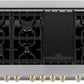 ZLINE Autograph 48 in. Gas Burner, Electric Oven in DuraSnow® Stainless Steel with Champagne Bronze Accents, RASZ-SN-48-CB