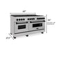 ZLINE Autograph 60 In. 7.4 cu. ft. Dual Fuel Range in DuraSnow® Stainless Steel with Matte Black Accents, RASZ-SN-60-MB