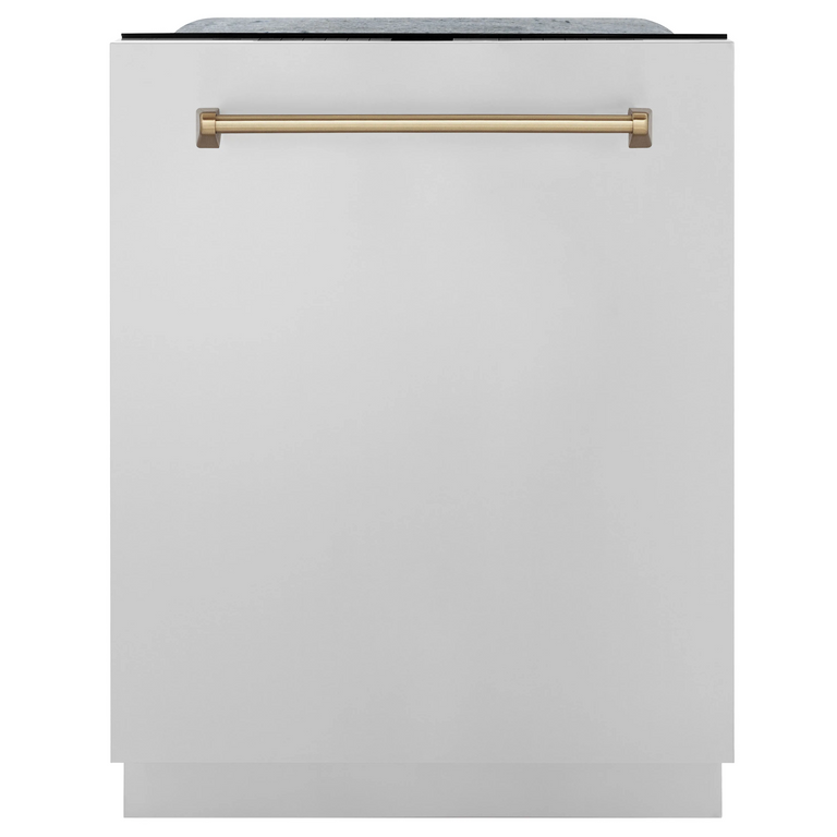 ZLINE Autograph Package - 48" Gas Range, Range Hood, Dishwasher, Refrigerator with Bronze Accents