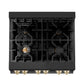 ZLINE Autograph 30" 4.0 cu. ft. Dual Fuel Range in Black Stainless Steel with Gold Accents, RABZ-30-G