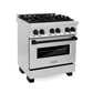 ZLINE Autograph 30" 4.0 cu. ft. Dual Fuel Range in Stainless Steel with Black Matte Accents, RAZ-30-MB