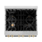 ZLINE Autograph 30" 4.0 cu. ft. Dual Fuel Range in Stainless Steel with Gold Accents, RAZ-30-G