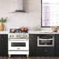 ZLINE Autograph 30" 4.0 cu. ft. Dual Fuel Range with White Matte Door and Gold Accents, RAZ-WM-30-G