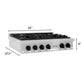 ZLINE Autograph Edition 36 In. Porcelain Rangetop with 6 Gas Burners in DuraSnow® Stainless Steel and Matte Black Accents, RTSZ-36-MB