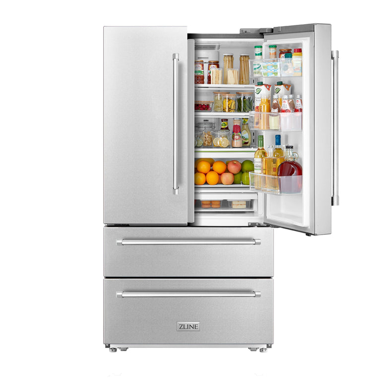 ZLINE 5-Piece Appliance Package - 60 In. Range, Range Hood, Refrigerator, Microwave and Dishwasher in Stainless Steel, 5KPR-RARH60-MWDWV