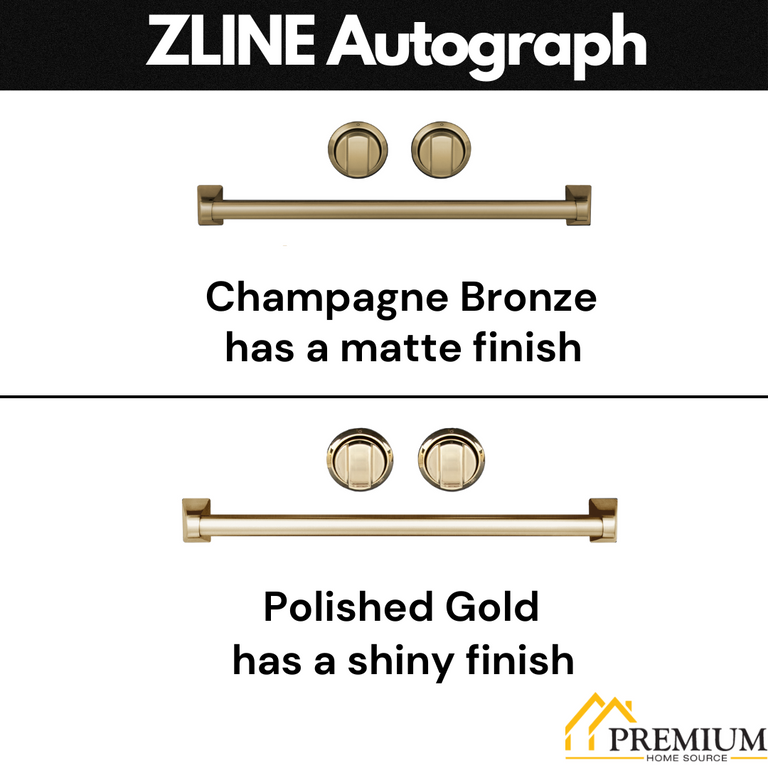 ZLINE Autograph Package - 36 In. Gas Range, Range Hood, Dishwasher in Stainless Steel with Champagne Bronze Accents, 3AKP-RGRHDWM36-CB