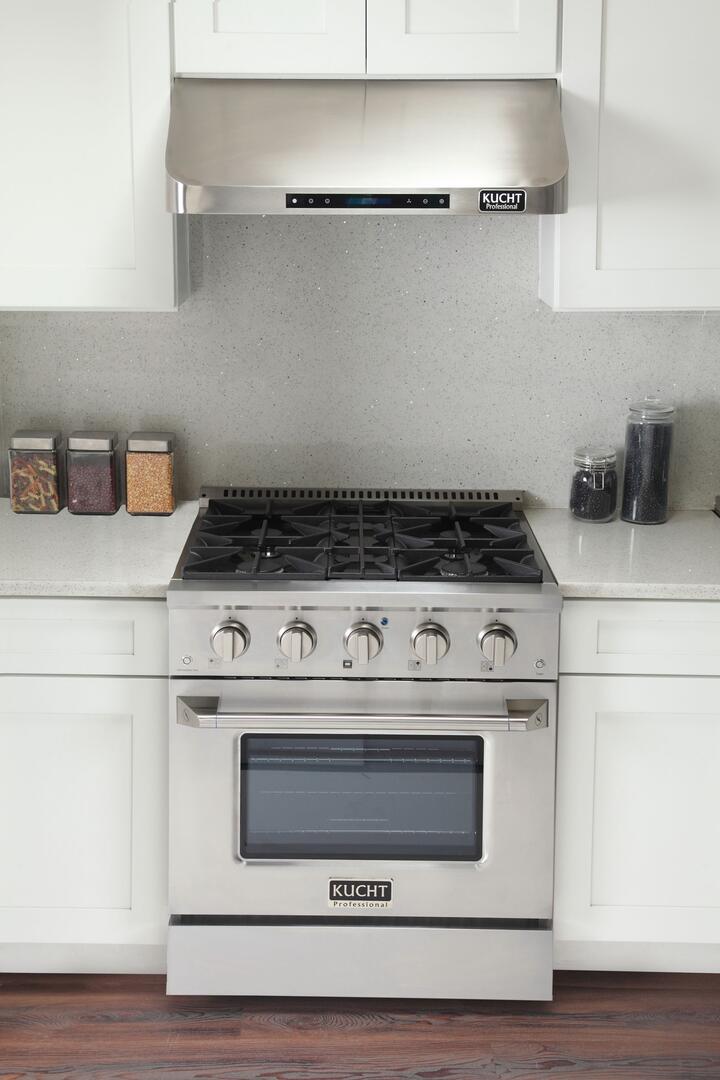 Kucht Professional 30 in. 4.2 cu ft. Natural Gas Range with Silver Knobs, KNG301-S