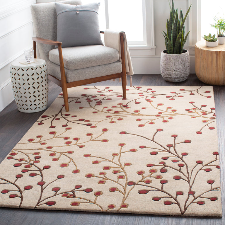 Surya Athena Cottage Rug - 5 x 8 feet, Burgundy, ATH5053-58