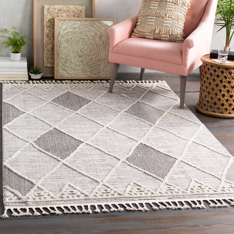 Surya Azilal Global Rug - 5 x 8 feet, Medium Gray, AZI2304-5373