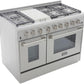 Kucht Professional 48 in. 6.7 cu ft. Propane Gas Range with Silver Knobs, KRG4804U/LP-S
