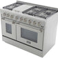 Kucht Professional 48 in. 6.7 cu ft. Propane Gas Range with Silver Knobs, KRG4804U/LP-S