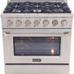 Kucht Professional 36 in. 5.2 cu ft. Natural Gas Range with Silver Knobs, KNG361-S