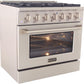 Kucht Professional 36 in. 5.2 cu ft. Natural Gas Range with Silver Knobs, KNG361-S