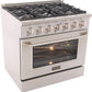 Kucht Professional 36 in. 5.2 cu ft. Natural Gas Range with Silver Knobs, KNG361-S