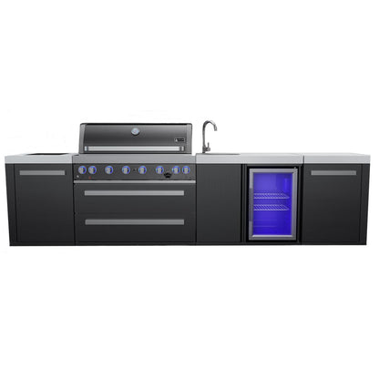 Mont Alpi 805 Black Stainless Steel Island Grill with Beverage Center, MAi805-BSSBEV