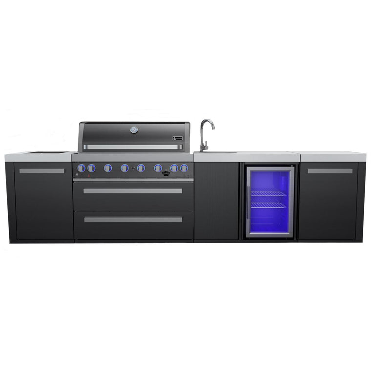 Mont Alpi 805 Black Stainless Steel Island Grill with Beverage Center, MAi805-BSSBEV