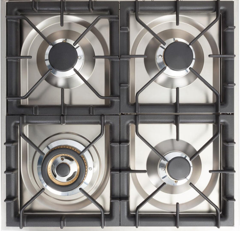 ILVE 24 in. Nostalgie Series Single Oven Natural Gas Burner and Electric Oven Range in Antique White with Brass Trim, UPN60DMPANG