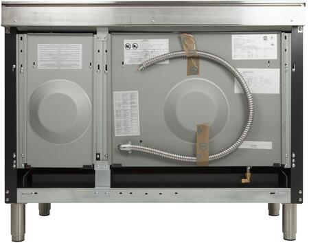 ILVE 48 in. Nostalgie Series Propane Gas Burner and Electric Oven Range in Glossy Black with Brass Trim, UPN120FDMPNLP