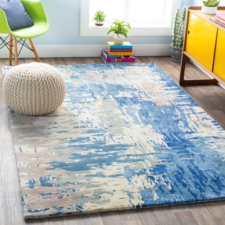 Surya Banshee Modern Rug - 2 x 3 feet, Dark Blue, BAN3342-23