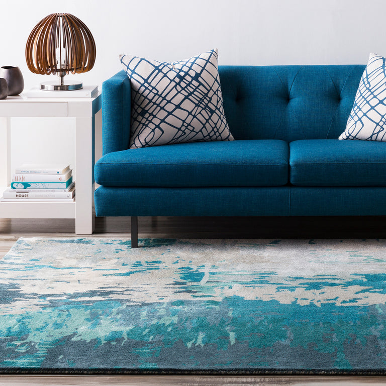Surya Banshee Modern Rug - 3 x 5 feet, Teal, BAN3343-3353