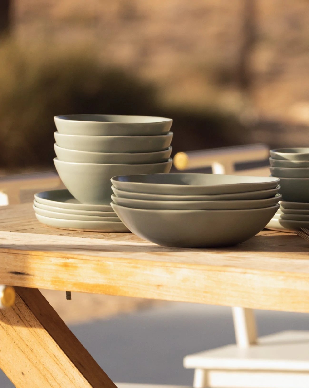 Fable Base Dinnerware Set in Beachgrass Green Premium Home Source