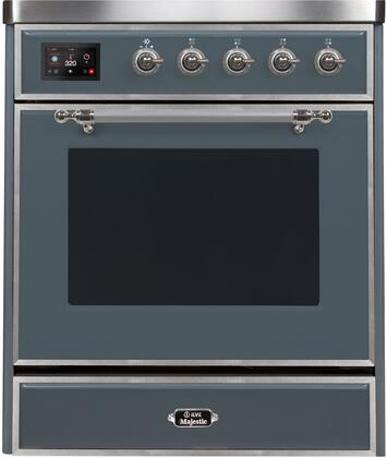 ILVE Majestic II 30" Induction Range in Blue Grey with Chrome Trim, UMI30NE3BGC