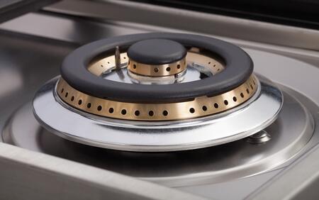 ILVE 48 in. Nostalgie Series Natural Gas Burner and Electric Oven Range in Stainless Steel with Chrome Trim, UPN120FDMPIXNG