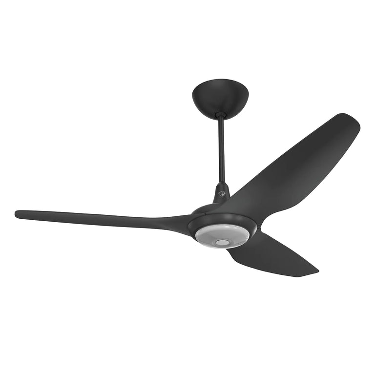 Big Ass Fans Haiku 60" Ceiling Fan with Black Blades and Black Finish, Downrod 12", Covered Outdoors with LED