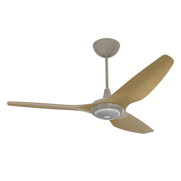 Big Ass Fans Haiku 60" Ceiling Fan with Caramel Aluminum Blades and Satin Nickel Finish, Downrod 12", Covered Outdoors