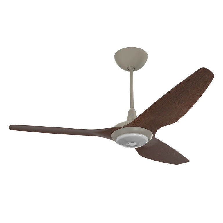 Big Ass Fans Haiku 60" Ceiling Fan with Cocoa Aluminum Blades and Satin Nickel Finish, Downrod 32", Covered Outdoors with LED