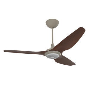 Big Ass Fans Haiku 60" Ceiling Fan with Cocoa Aluminum Blades and Satin Nickel Finish, Downrod 12", Covered Outdoors with LED