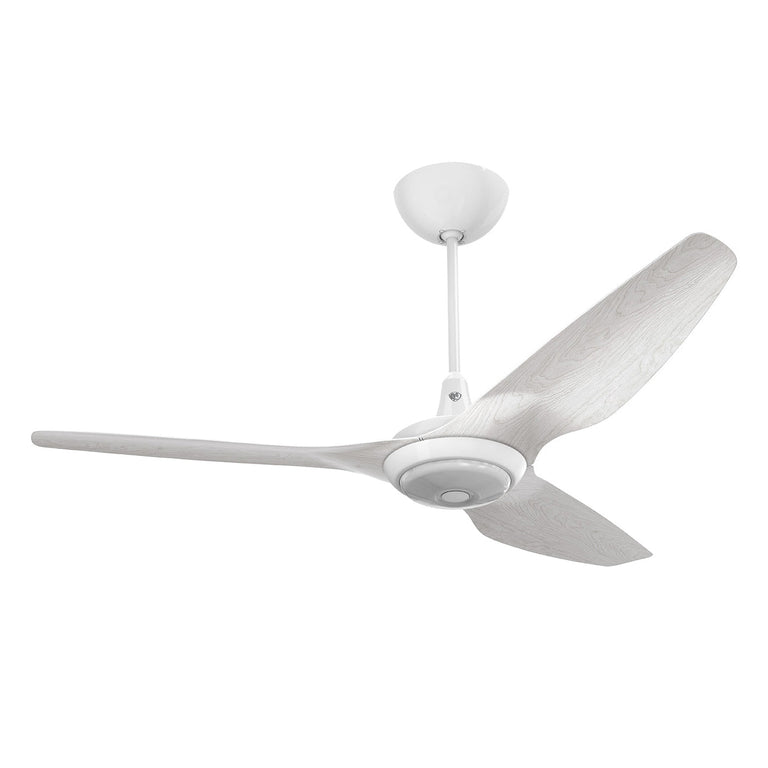 Big Ass Fans Haiku 60" Ceiling Fan with Driftwood Blades and White Finish, Downrod 12", Covered Outdoors with LED