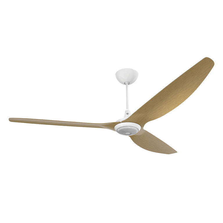 Big Ass Fans Haiku 84" Ceiling Fan with Caramel Aluminum Blades and White Finish, Downrod 12", Covered Outdoors