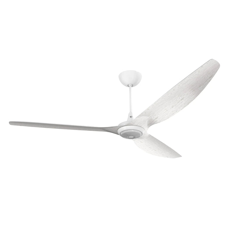 Big Ass Fans Haiku 84" Ceiling Fan with Driftwood Blades and White Finish, Downrod 12", Covered Outdoors