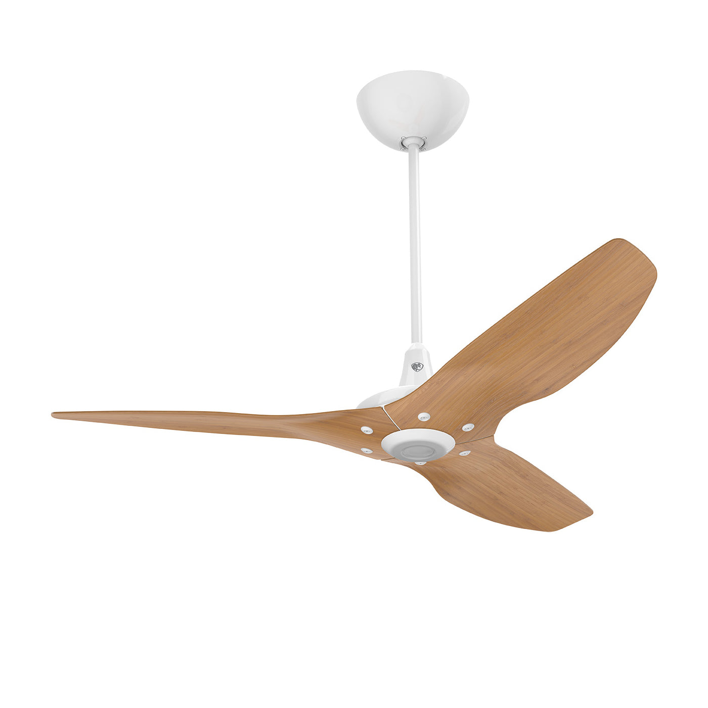 Big Ass Fans Haiku 52" Ceiling Fan with Caramel Bamboo Blades and White Finish, Downrod 12", Indoors