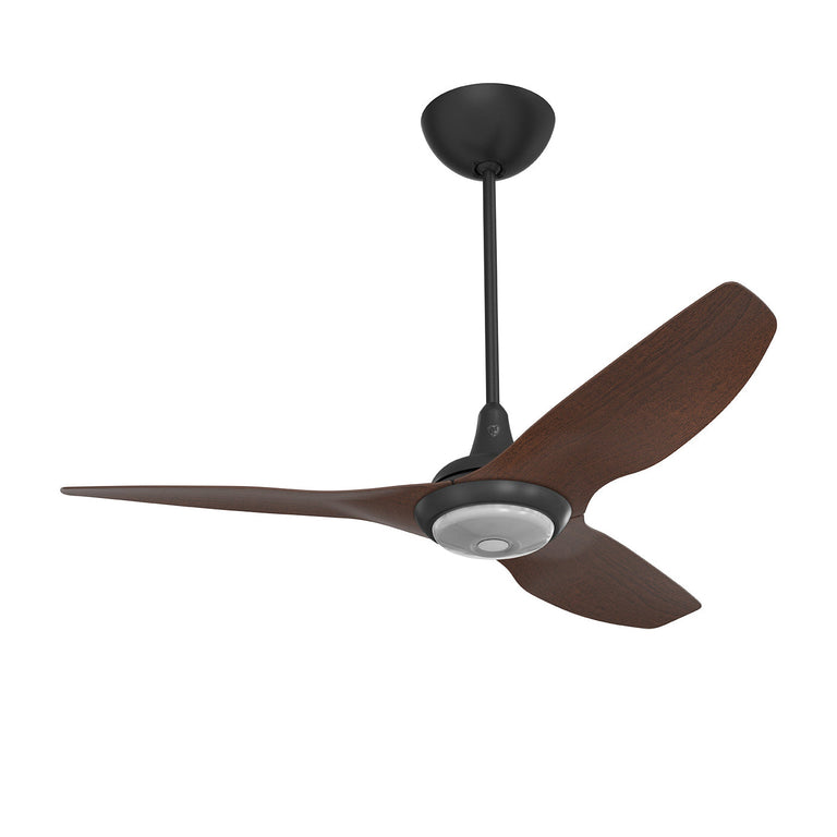 Big Ass Fans Haiku 52" Ceiling Fan with Cocoa Aluminum Blades and Black Finish, Downrod 12", Covered Outdoors