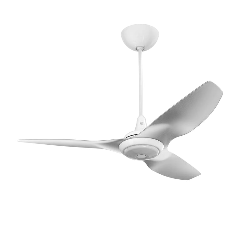Big Ass Fans Haiku 52" Ceiling Fan with Brushed Aluminum Blades and White Finish, Downrod 12", Covered Outdoors