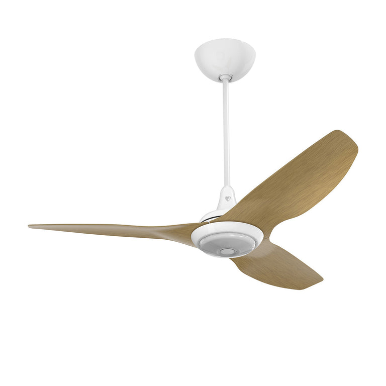 Big Ass Fans Haiku 52" Ceiling Fan with Caramel Aluminum Blades and White Finish, Downrod 32", Covered Outdoors