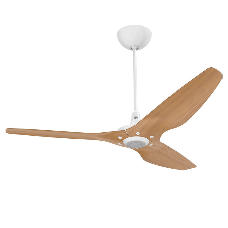 Big Ass Fans Haiku 60" Ceiling Fan with Caramel Bamboo Blades and White Finish, Downrod 12", Indoors