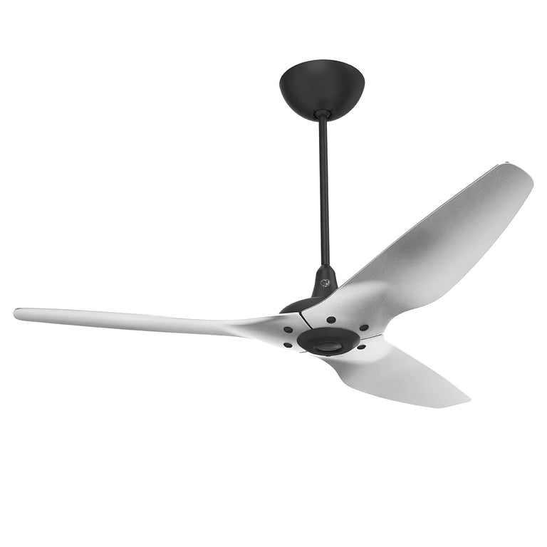 Big Ass Fans Haiku 60" Ceiling Fan with Brushed Aluminum Blades and Black Finish, Downrod 12", Indoors